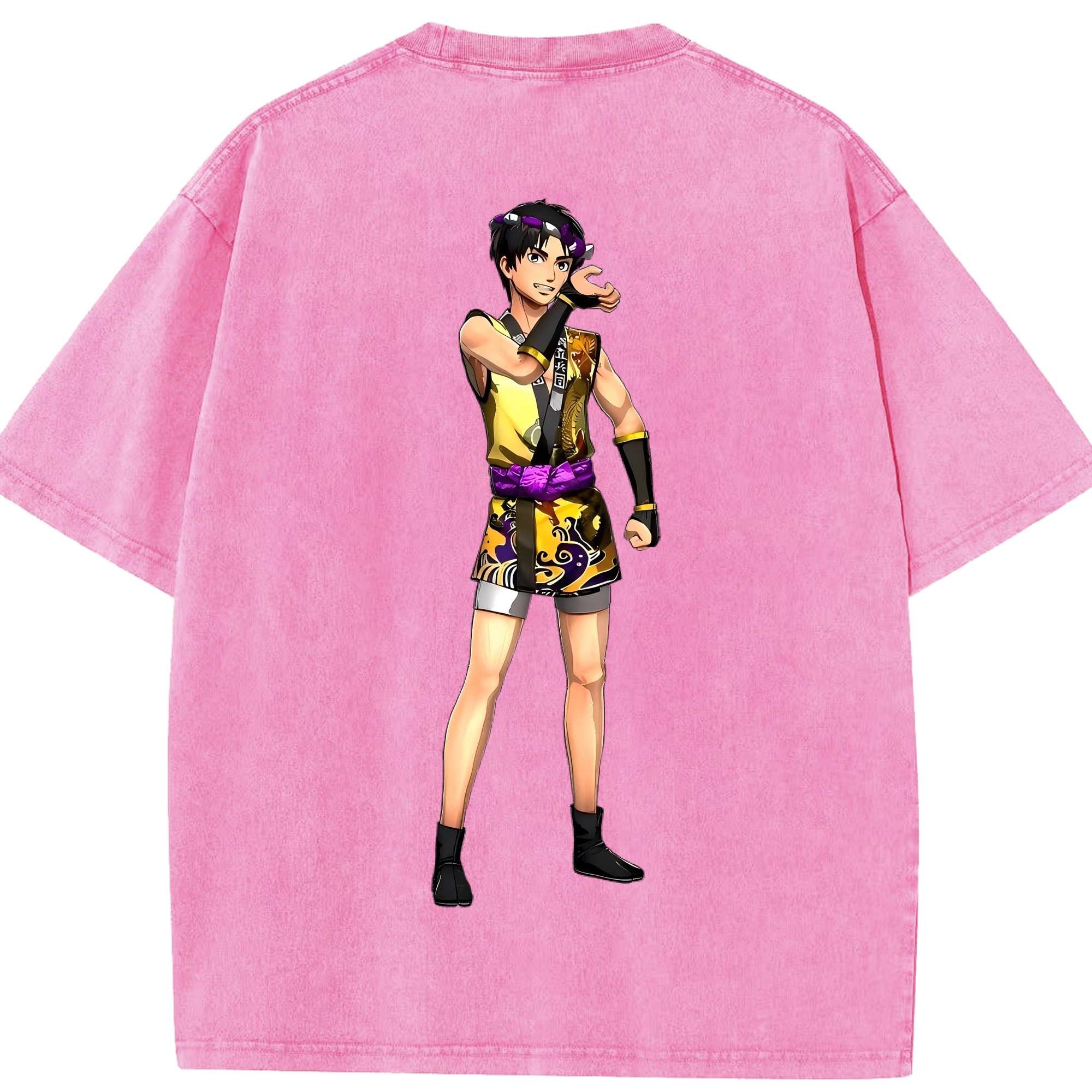 （画像用） 進撃の巨人 リヴァイ·アッカーマン Attack on Titan Levi Ackerman 綿100% ヴィンテージ風 半袖Tシャツ（背面プリント）